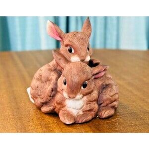 Goebel Ceramic Snuggling Baby Rabbits Easter Decor Collectibles Wildlife 4.5" T